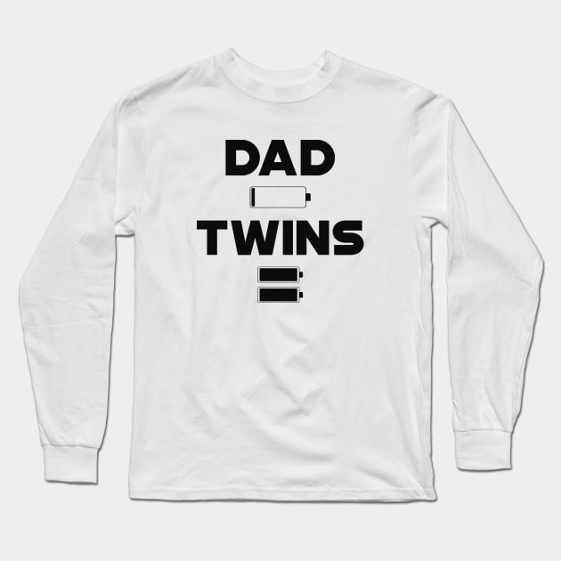 Twins Dad - Dad Low Battery , Twins Full Battery Long Sleeve T-Shirt by KC Happy Shop